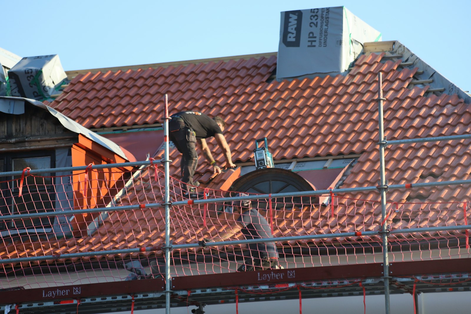Stock photo: roofer at work